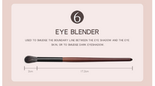 Load image into Gallery viewer, Eye Makeup Brushes Set Wooden Handle Brush Set (7 piece collection with bag)
