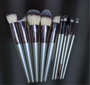 Golden Luxe Brush Set (10 piece Brush Set with bag)