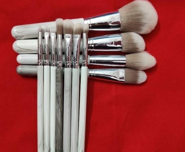 Creamy Marble Brush Set (11 piece collection with bag)