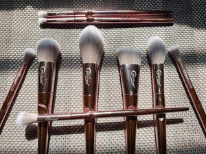 Rose Pink Brush Set (10 piece brush collection with bag)