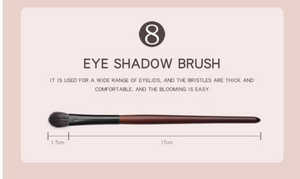 Eye Makeup Brushes Set Wooden Handle Brush Set (7 piece collection with bag)