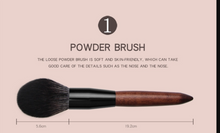Load image into Gallery viewer, Face Brushes Set Wooden Handle Brush Set (5 piece collection with bag)
