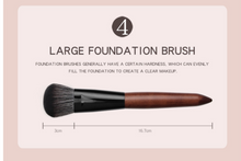 Load image into Gallery viewer, Face Brushes Set Wooden Handle Brush Set (5 piece collection with bag)
